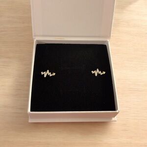 Gold Heartbeat Stud Earrings